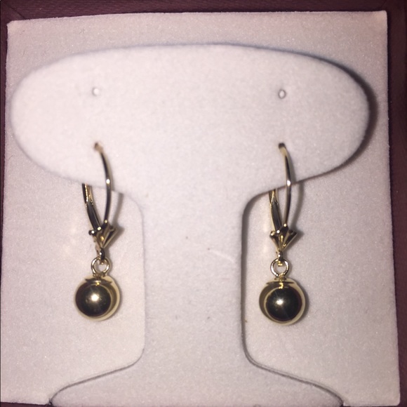 SOLD!!! 14K Solid Gold Leverback Earrings - Picture 5 of 5